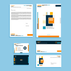 Abstract Geometric Office Stationery Equipment Set Design