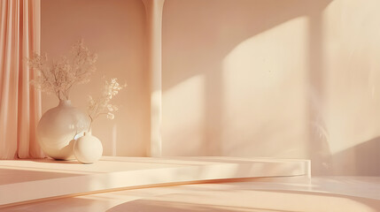 Minimalist Interior with Vases