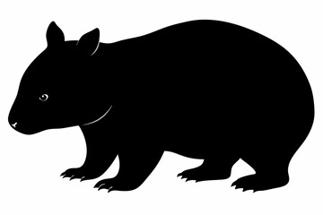 Wombat vector illustration, image of a squirrel, wombat silhouette, wombat vector art
