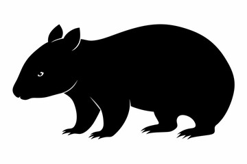 Wombat vector illustration, image of a squirrel, wombat silhouette, wombat vector art
