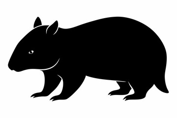 Wombat vector illustration, image of a squirrel, wombat silhouette, wombat vector art
