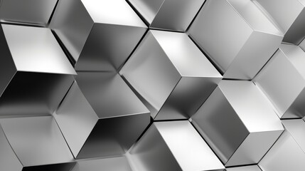 Fototapeta premium Close-up of a pattern of silver cubes creating an abstract geometric background