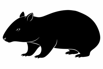 Wombat vector illustration, image of a squirrel, wombat silhouette, wombat vector art
