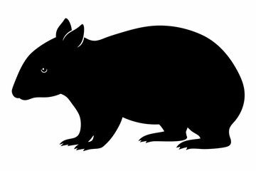 Wombat vector illustration, image of a squirrel, wombat silhouette, wombat vector art
