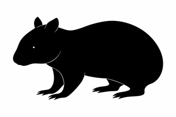 Wombat vector illustration, image of a squirrel, wombat silhouette, wombat vector art
