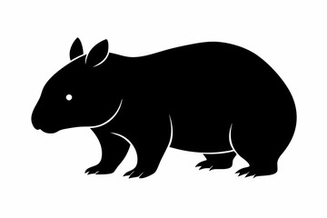 Wombat vector illustration, image of a squirrel, wombat silhouette, wombat vector art
