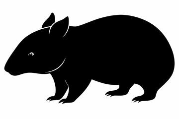 Wombat vector illustration, image of a squirrel, wombat silhouette, wombat vector art
