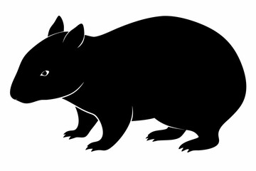 Wombat vector illustration, image of a squirrel, wombat silhouette, wombat vector art
