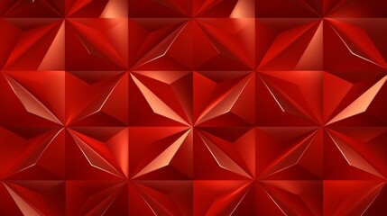 A close-up view of a  geometric pattern in vibrant red. The surface has a effect, making it appear textured and dimensional