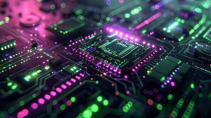 Obraz premium Close-up View of Central Processing Unit Representing AI and the Concept of Creating Images from Human Intelligence