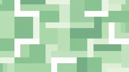 Obraz premium Green and white squares and rectangles form an abstract geometric pattern