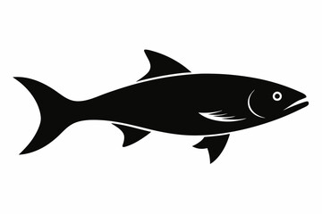 Salmon vector illustration, fish isolated on white, Salmon silhouette, Salmon vector art