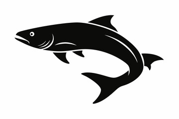 Salmon vector illustration, fish isolated on white, Salmon silhouette, Salmon vector art