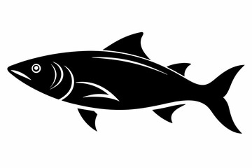 Salmon vector illustration, fish isolated on white, Salmon silhouette, Salmon vector art