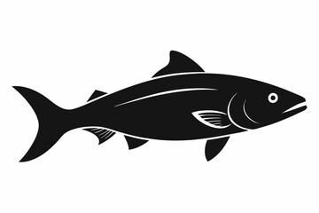 Salmon vector illustration, fish isolated on white, Salmon silhouette, Salmon vector art