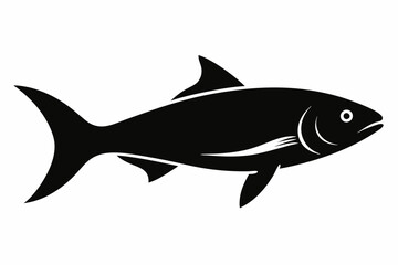 Salmon vector illustration, fish isolated on white, Salmon silhouette, Salmon vector art