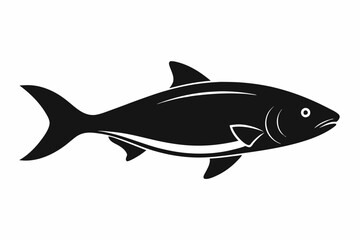 Salmon vector illustration, fish isolated on white, Salmon silhouette, Salmon vector art