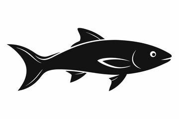 Salmon vector illustration, fish isolated on white, Salmon silhouette, Salmon vector art