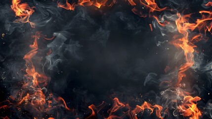 fire frame for halloween background