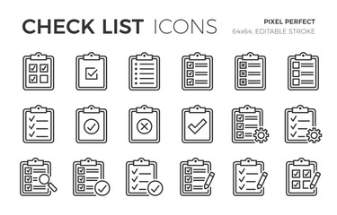 Check List Line Icons