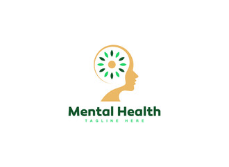 Mental Health Natural Sun Logo Vector Template