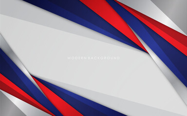 Modern background blue with white and red color