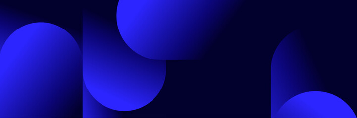 Abstract Dark Blue fluid gradient Geometric banner design background.