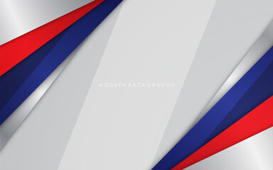 Modern background blue with white and red color