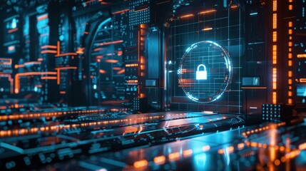 Fototapeta premium Futuristic Cyber Security Interface