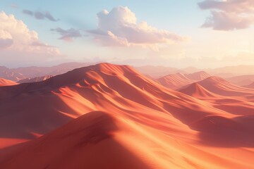 Sunset over the Desert Dunes