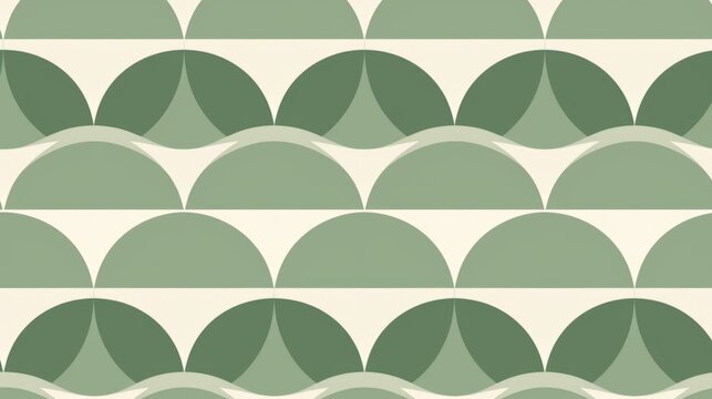 An abstract pattern with a  design of green arched shapes on a white background