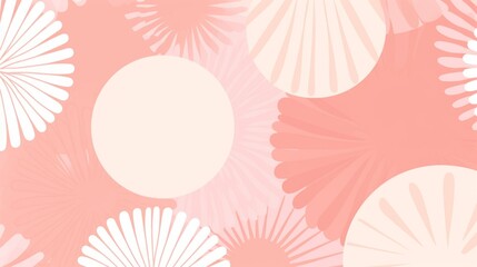 A pink background with abstract white and pink floral patterns
