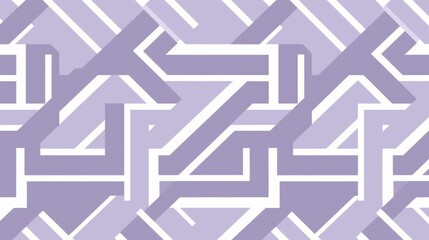 A pattern of overlapping geometric shapes in lavender and white