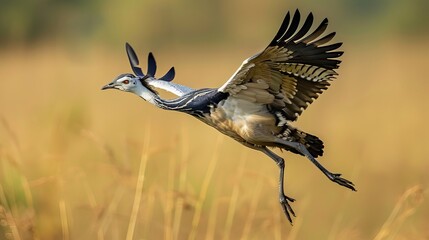 Fototapeta premium The Kori Bustard is renowned as one of the heaviest flying birds in the world.