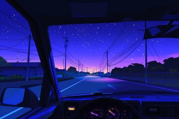 Cruising down a quiet highway under a starry sky. Someone adjusts the radio, tuning into soft LoFi beats that blend, Generative AI