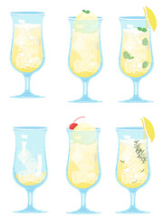 レモネードのイラスト六種