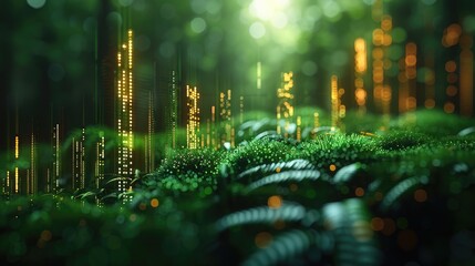 Green Investment Bar Charts: Positive Eco-Investing Stock Market Trends