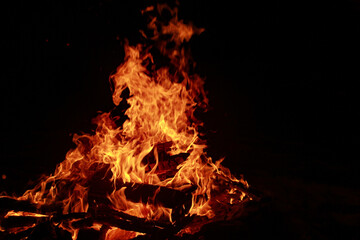 fire in the fireplace