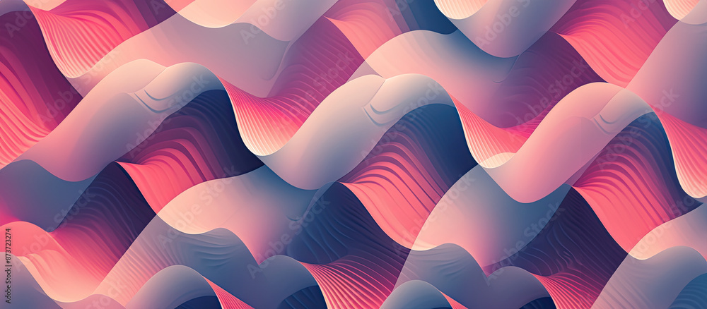 Aufkleber a computer screen with a pattern of wavy shapes, minimalist patterns using subtle gradients and clea