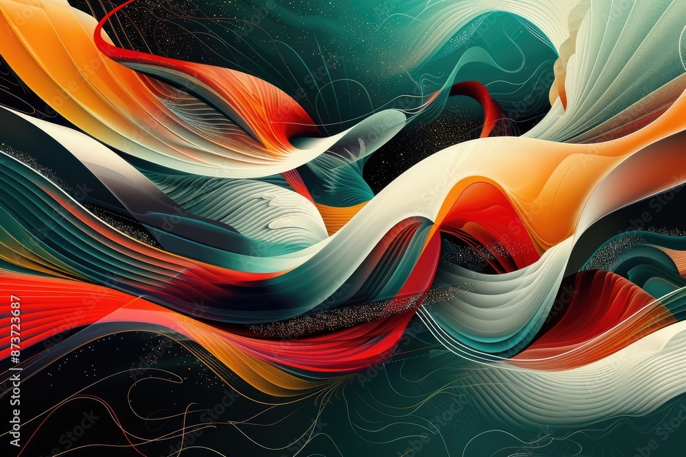 Poster a colorful object is in a window with a blue background, playful and abstract compositions with a se