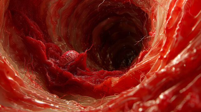Human mucosa with polyp illustration
