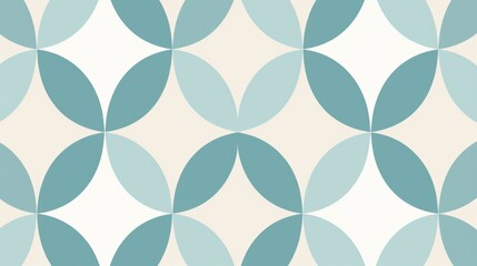 A  pattern with teal circles and semi-circles on a white background