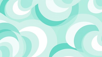 Fototapeta premium An abstract background image with a design of overlapping circles in turquoise and white