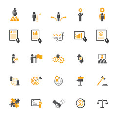 Universal business management and human resources icon set. Universal icons for web and mobile. Vector.	