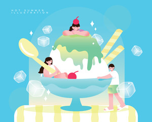 한여름 무더위 캐릭터 일러스트 02
