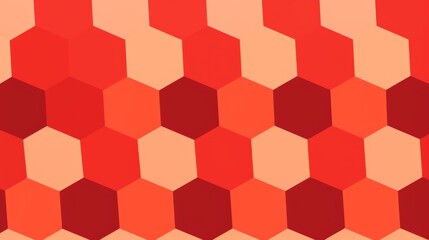 Fototapeta premium An abstract background image featuring a pattern of hexagonal shapes in various shades of red, orange, and peach