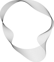 Circle line wavy in round frame. Concept technology, digital