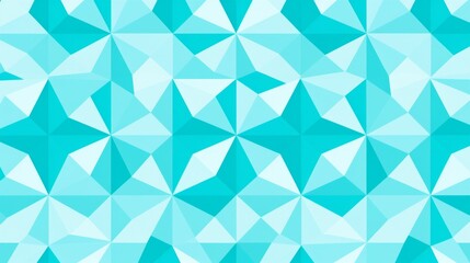 Fototapeta premium A geometric pattern of turquoise and light blue triangles