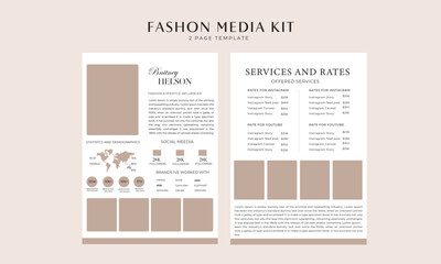 I will design press kits, travel, fashion, blogger, beauty, and influencer media kit