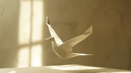 Sequential Animation: Origami Bird Takes Flight, Capturing the Enchanting Evolution from Flat Paper to Three-Dimensional Form.